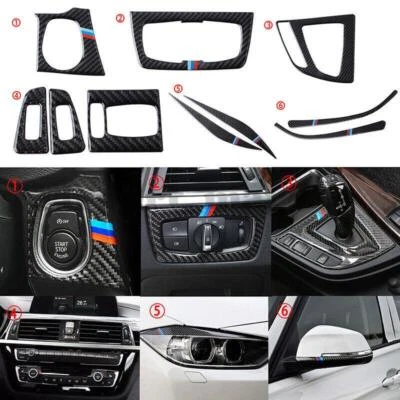 10 piezas para BMW Serie 3 4 F30 F34 2013-2019 cubierta de fibra de carbono accesorios de marco ` Foto 1 de 4