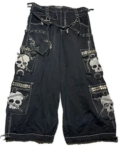 Tripp NYC Vintage Men's Pants Rare Black XL Studded Skulls Chains Bondage AO5 - Picture 1 of 11