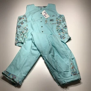 Jainson & Jainson 2-Piece Set Womens Large Light Blue Paradise Beach Top & Pants - Picture 1 of 20
