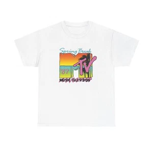MTV Spring Break 1987 Shirt Vintage Beach Summer Graphic Unisex Heavy Cotton Tee - Bild 1 von 5