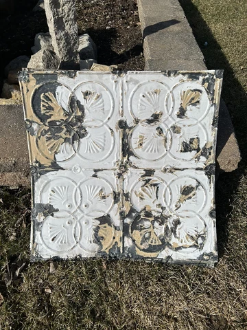 Antique Vintage 20 Metal Tin Ceiling Tile Panels Cover
