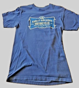 Harley Davidson Mens Shirt Blue Gail's Kansas City MO- Size M - Picture 1 of 3