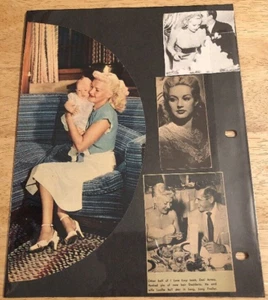 BETTY GRABLE - Página vintage de recortes originales - Página de 2 caras - Imagen 1 de 2