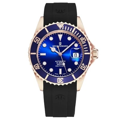 Reloj Automático Revue Thommen Para Hombre Buzo Esfera Azul Correa de Goma 17571.2865 Foto 1 de 4