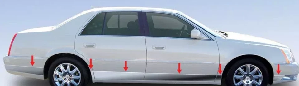 Cadillac DeVille 2000-2005 panel basculante moldura lateral FL acero inoxidable 12 piezas 6" Foto 1 de 1