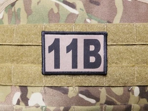 11B Infantry MOS Tan Multicam 2x3 Tactical Hook Military Patch USA Made - Picture 1 of 2