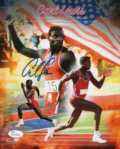CARL LEWIS OLYMPICS & ATHLETICS LEGEND SIGNED COLLAGE PHOTO JSA - Picture 1 of 3