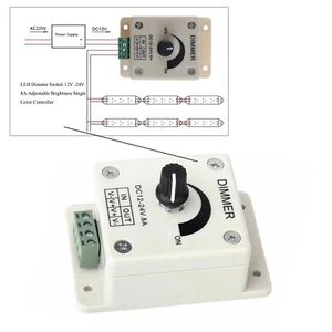 Controlador de brillo interruptor atenuador DC 12V 24V 8A para bombillas de tira LED BC - Imagen 1 de 8