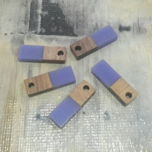 Resin & Wood Pendant, 17x5.5x3mm, Mauve, 5 pieces, Free Postage OZ SELLER - Imagen 1 de 3