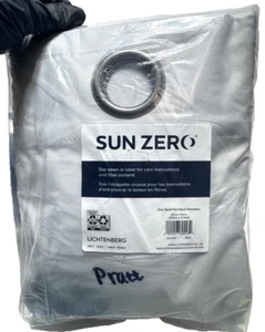 Sun Zero Pratt 100% Blackout Fleece Insulated Curtain 100"x84", Panel Pair, WHT - Picture 1 of 3