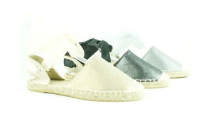 SANDALIAS PLANAS PARA MUJER CON CORDONES ALPARGATAS SEÑORA CORREAS AL TOBILLO ZAPATOS INFORMALES TALLA - Imagen 1 de 13