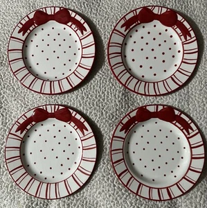 Harry und David Pfefferminz Dessert Salatteller Weihnachten Rentner 8" 4er Set - Bild 1 von 4