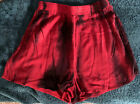Missguided red and black tie dye crinkle shorts size 10