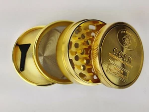 4-Layer Metal Grinder Dry Herbal Herb Spice Grinder Crusher Smoking Gift Gold - Picture 1 of 6