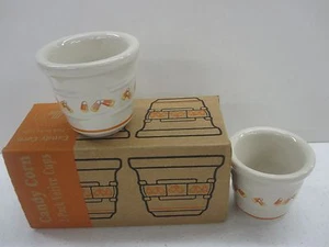 Longaberger Candy Corn Votives Candelabros Tazas Cerámica (Juego de 2) NUEVO EN CAJA - Imagen 1 de 1