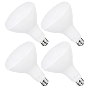 4 Pack 17W Dimmable LED BR40 Light Bulb, 100W Equivalent, 1400lm 4000K - Picture 1 of 7