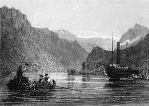 SCHOTTLAND - ANLEGESTELLE auf dem LOCH LOMOND - Gravur aus dem 19. Jahrhundert - Bild 1 von 2