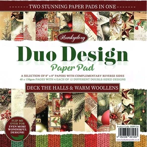 DECK THE HALLS & WARM WOOLLENS Hunkydory Duo Design 8 x 8 Sample Paper Pack - Picture 1 of 14