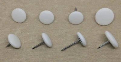 Chalk Lisbon Vinyl Nail Back Upholstery Buttons - Various Sizes Available - Image 1 of 2