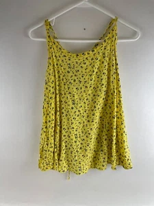 Torrid Tank Top Women's Plus Size 0 Yellow Blue Floral Sleeveless Drawstring - Picture 1 of 10