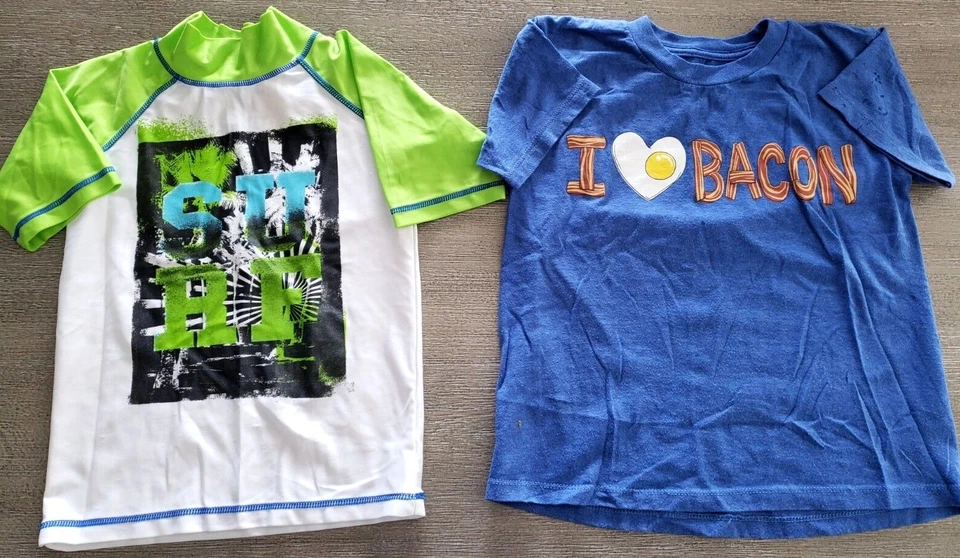 2 мальчика топы 1 футболка бекон размер XS зеленый JOE BOXER купальный костюм рубашка серфинга чистый @@ - Изображение 1 из 1