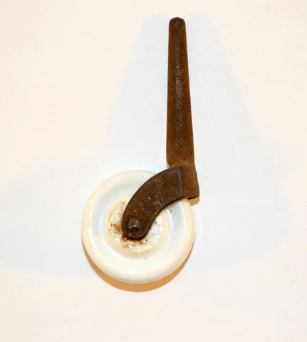Antique Vintage Porcelain Wheel Furniture Caster Cover