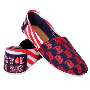 Zapatos de lona a rayas de lona MLB Boston Red Sox para mujer - Imagen 1 de 1