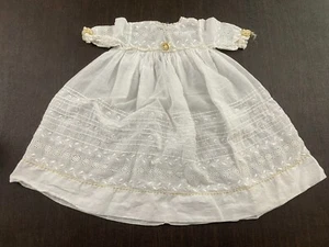 Vintage Baby Girl Handmade Lawn Dress Eyelet Embroidery Ribbon Trim Whitework - Picture 1 of 9