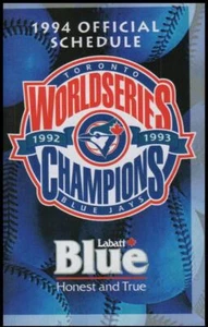 TORONTO BLUE JAYS: MINI SHIRT POCKET OFFICIAL SCHEDULES 1980-1996 REF: 9278K - Picture 1 of 12