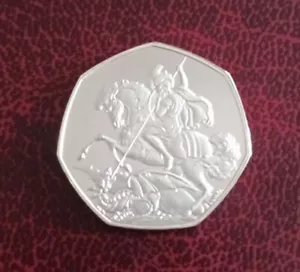 More details for st. george &amp; the dragon, novelty 50p style coin. not legal tender.