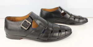 SWEENEY London T 42 Summer Derby Sandals Men Black Leather - Picture 1 of 19