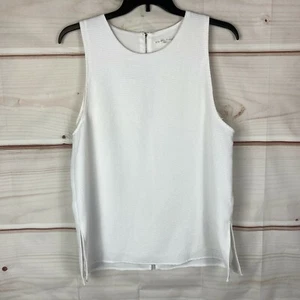 Violet & Claire Top Women Large White Tank Textured Layered Sleeveless Back Slit - Picture 1 of 11