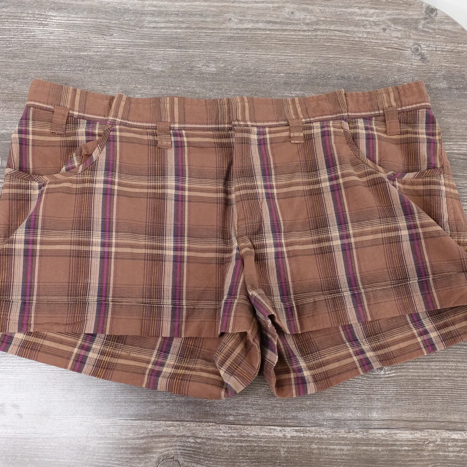 OP OCEAN PACIFIC FLAT FRONT PLAID CHINO SHORTS WOMENS SIZE 15 - Image 1 of 4