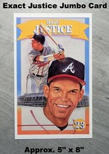 DAVE JUSTICE 1992 Allan Kaye's Jumbo Card #5 _ Exact Card (P)