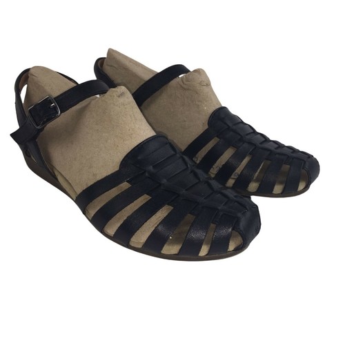 Sandali Clarks donna Jaina Rouge neri in pelle con cinturino fibbia taglia US 6 5 M USATI IN OTTIME CONDIZIONI