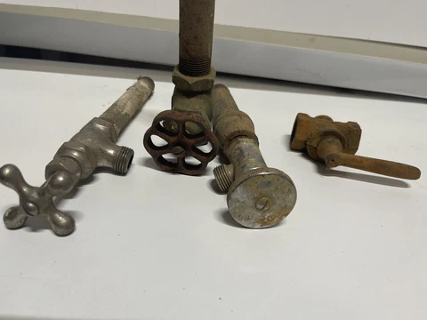 Vintage Brass Handles Lot Of 5 Antique 1900s Cover