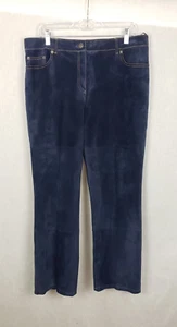 Isaac Mizrahi for Target dunkelblau Wildleder Echtleder Jeans Hose 14 Freizeit - Bild 1 von 4