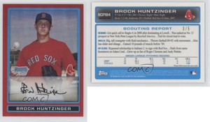 2009 Bowman Chrome Prospects Red Refractor /5 Brock Huntzinger #BCP184