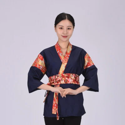 Happi Sushi Chef Coat Serving Short Kimono Sushi Chef Jacket Hotel Uniform - Image 1 of 4