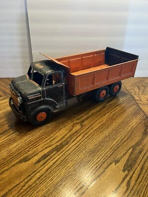 Caminhão basculante vintage 1940s raro Marx brinquedos resistente expresso cores raras  - Imagem 1 de 4