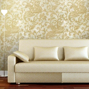 Wallpaper gold metallic textured wall rustic vintage damask wall coverings rolls - Picture 1 of 12