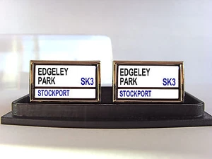 SALE SHARKS STREET BADGE ROAD SIGN MENS CUFFLINKS GIFT - Picture 1 of 1