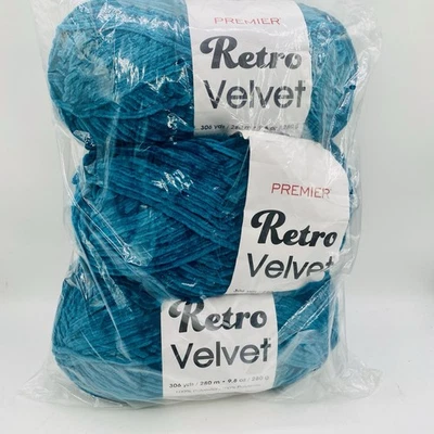 Premier Retro Velvet Yarn-Teal - 3 Pack - Image 1 of 3