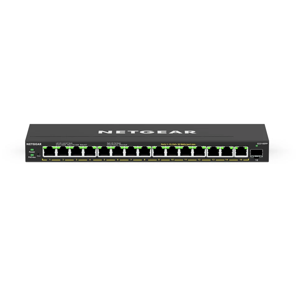 *NEW* NETGEAR GS316EPP 16-Port High-Power PoE+ Gigabit Ethernet Plus Switch (... - Image 1 of 1