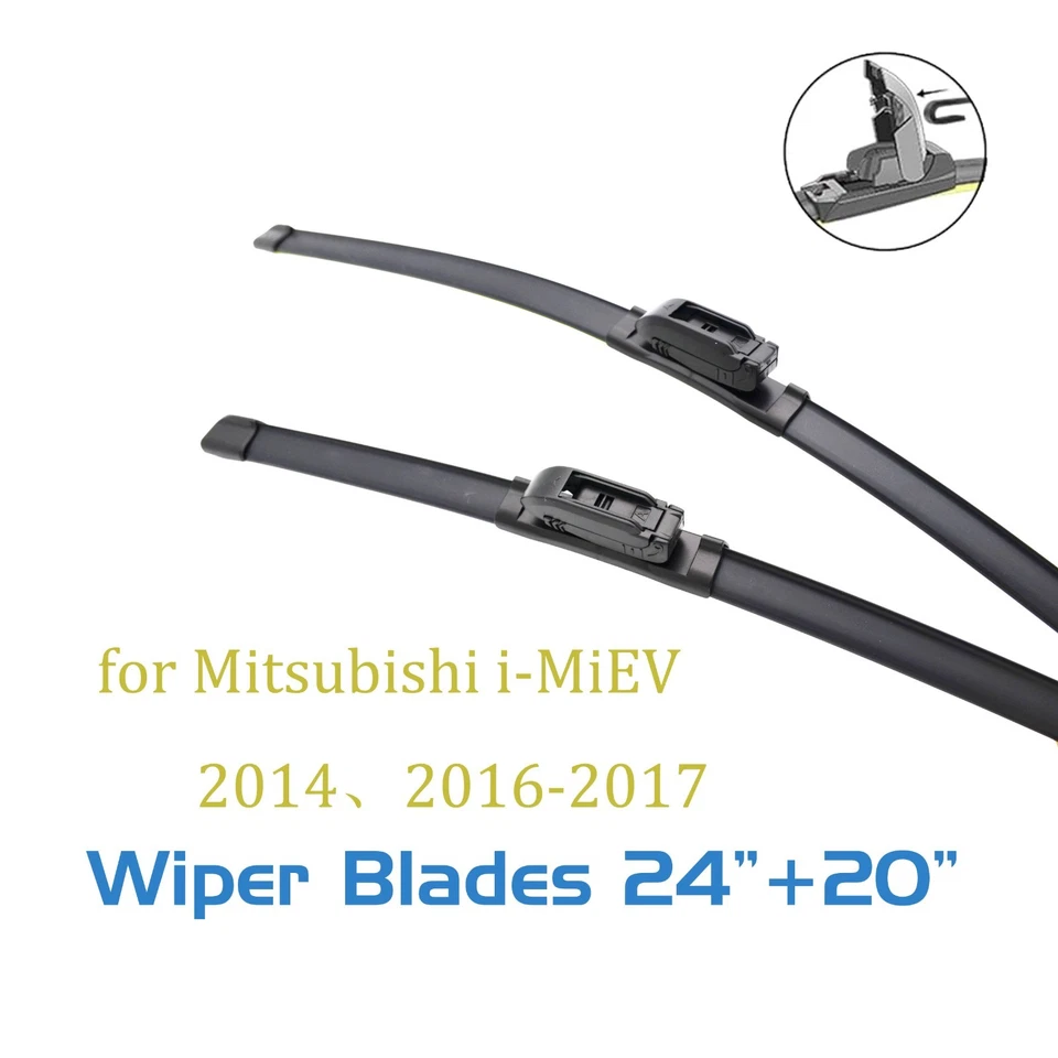Windshield Wiper 刀片 24 20 适用于三菱 i-MiEV 2014、2016-2017 2 件 J 钩 — 第 1/4 张图片
