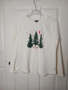 Eddie Bauer XL Mujer Manga Larga 3 Árboles Evergreen Celestial Waffle Oficina  - Imagen 1 de 9