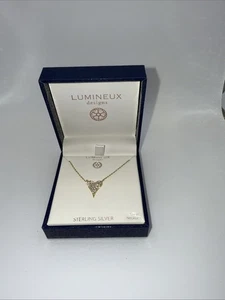 Lumineux - Sterlingsilber funkelnde Herz Halskette Goldkette 16+2" - Bild 1 von 4