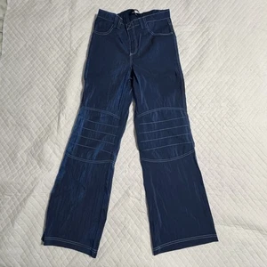 Anthropologie Gr. 6 Silence & Noise reflektierende blaue Damen-Jogginghose weites Bein - Bild 1 von 15