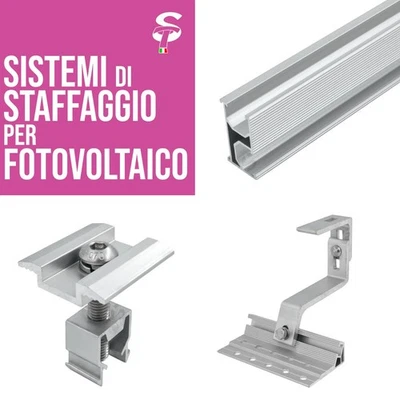 Sistema di staffaggio fotovoltaico per tetti a falda, lamiera grecata, piani. - Immagine 1 di 4