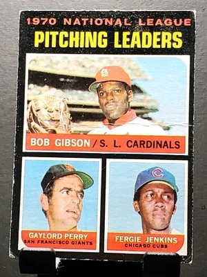 1971 Topps #70 Gibson/Perry/Jenkins 1970 NL Pitching Leaders baseball card⚾️EX - Изображение 1 из 3